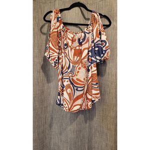 ❌️SOLD❌️ Vintage One Papaya Women's Hawaiian Print Top/Blouse Medium